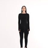 Blusa Assimétrica com Franjas - Preta