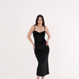 Vestido Midi de Veludo - Preto