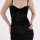 Vestido Midi de Veludo - Preto